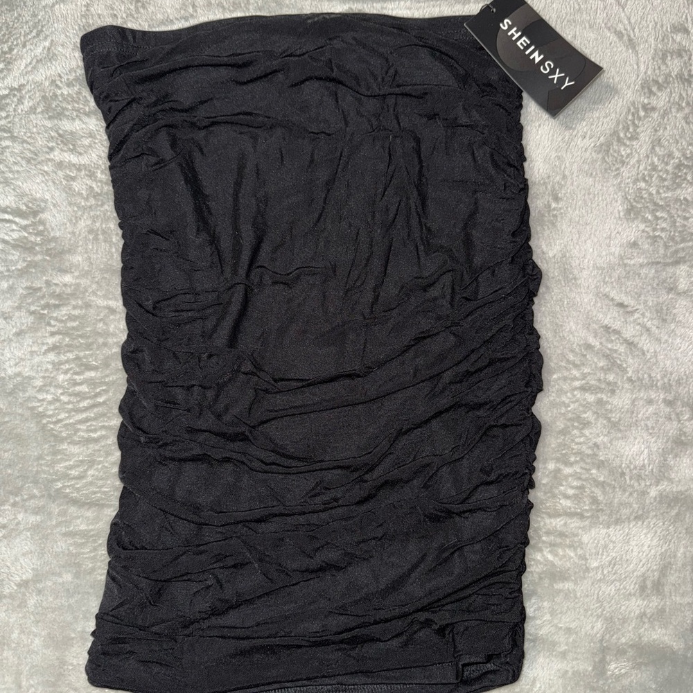 SHEIN Black Textured Pencil Skirt
